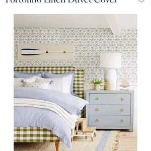 Serena & Lily Blue Linen Duvet Cover